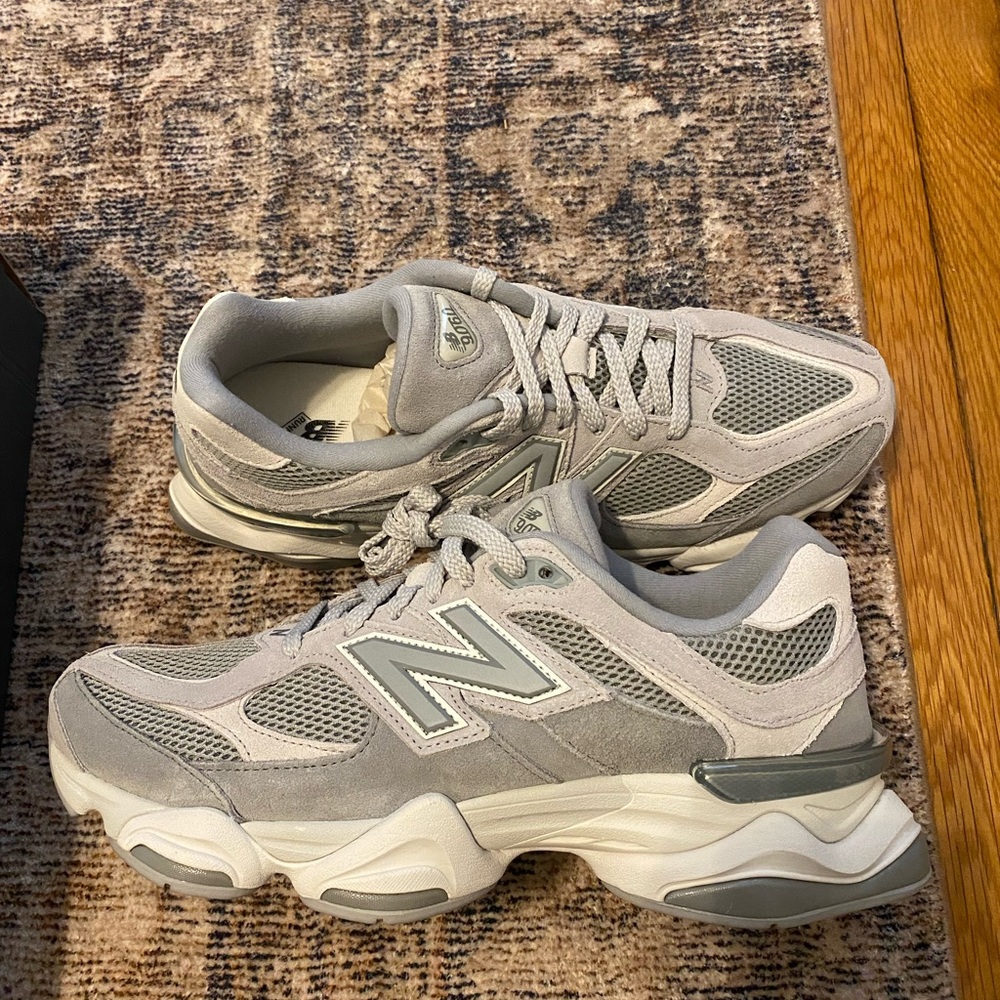 New Balance Men’s 9060 Gray Mesh & Suede Sneakers